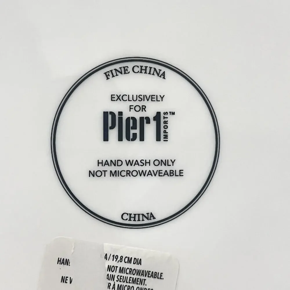 Pier 1 Book Club Collection Fine China Salad Plates set of 3 Different Prints
